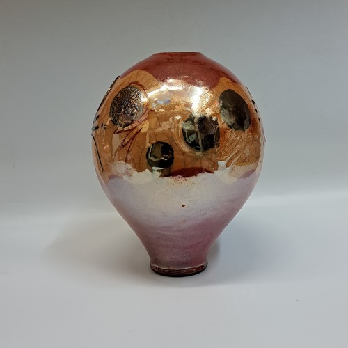 Click to view detail for #230404 Raku Glitter Glaze 9x6.5 $42